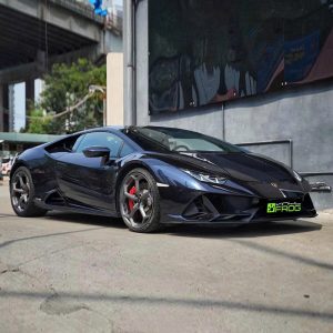 Glossy Metallic Glitter Black Blue Vinyl Wrap