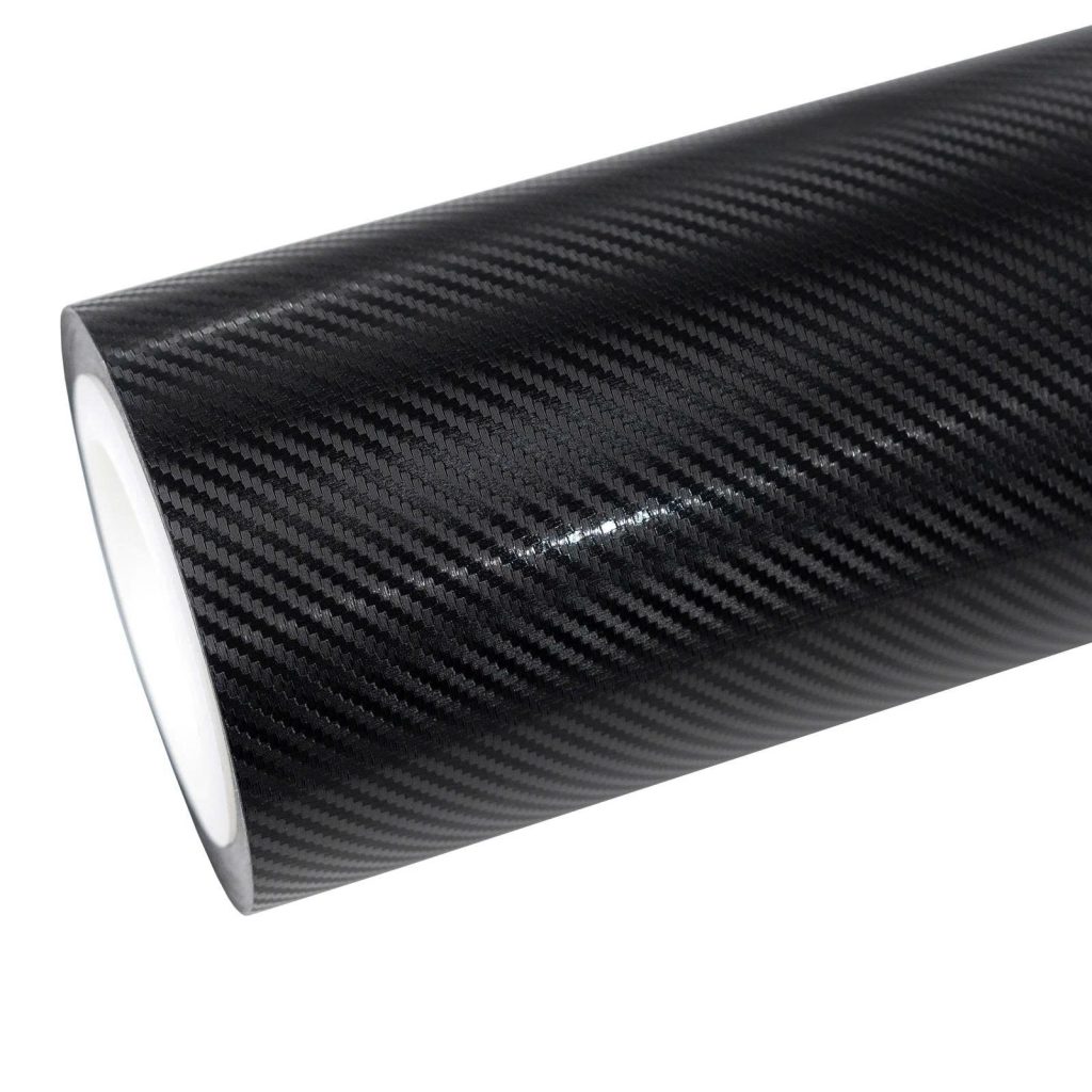 Satin Classic Black Carbon Fiber Vinyl Wrap